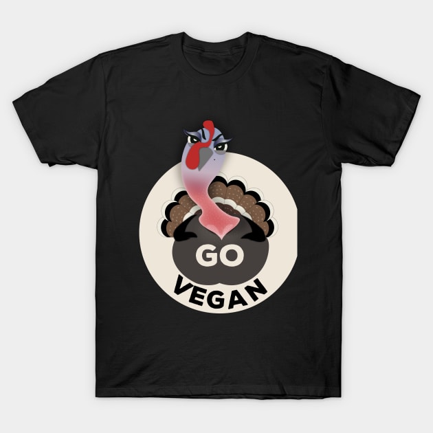 Angry Turkey Go Vegan Thanksgiving 2017 T-Shirt by JustPick